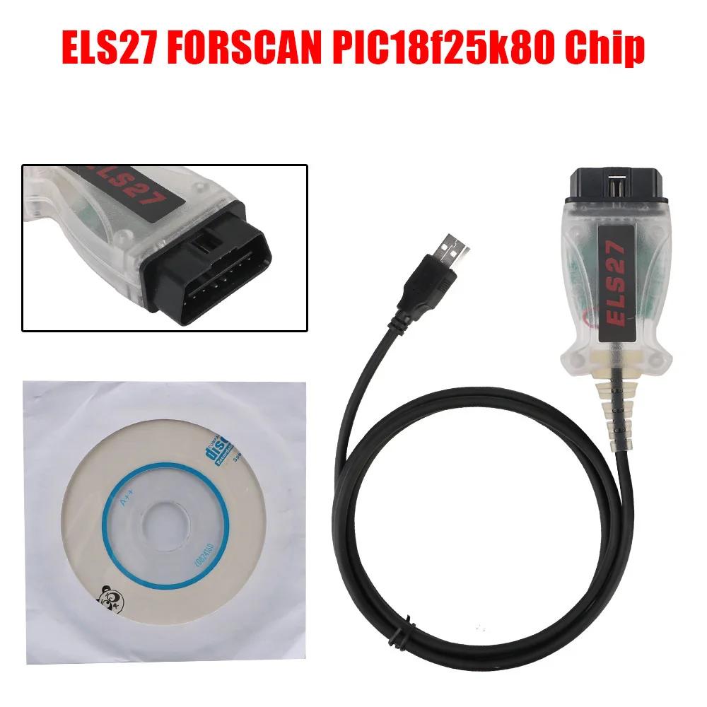 Forscan ׸ PCB Ĩ, ٱ ۵,  ELM327  J2534 Pss-Thru ڵ  , V2.3.7 ELS27 PIC18f25k80
